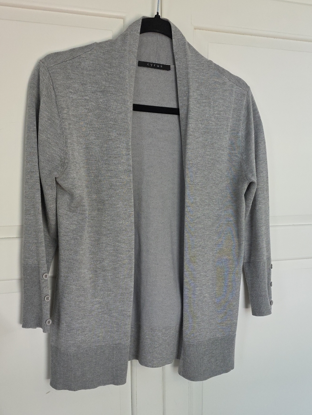 Cyrus Light Gray Open-Front Women's Cardigan